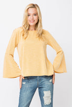 Load image into Gallery viewer, Ribbed Long Bell Sleeve Top