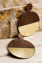Load image into Gallery viewer, Split Disk Wood Earrings