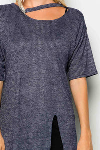 Short Sleeve Slit T-shirt