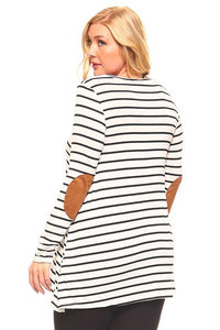 Striped Patch Sleeve Tunic