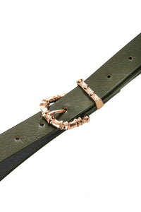 Faux Leather Metal Buckle Belt